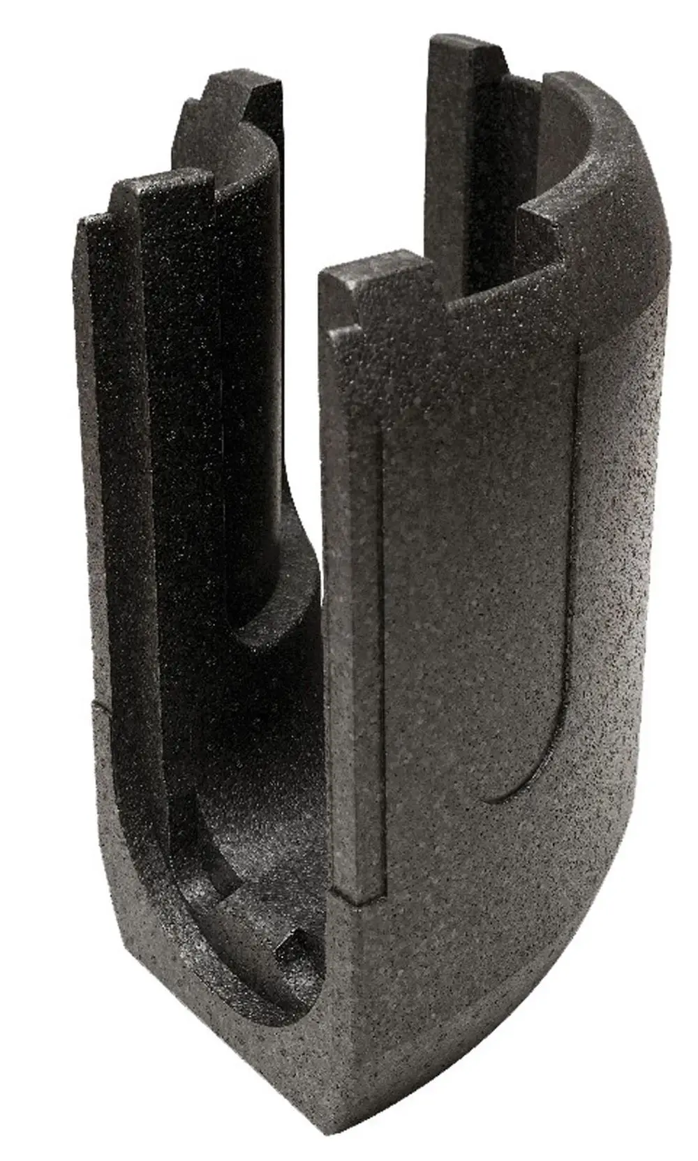 Isolierung aus schwarzem Material, speziell geformt, um Teile eines Kaskadensets von Remeha zu schützen und zu isolieren. Eignet sich für DN 65-100.